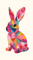 geometric shapes that form an Easter bunny