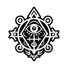 Sacred eye symbol icon in filled style