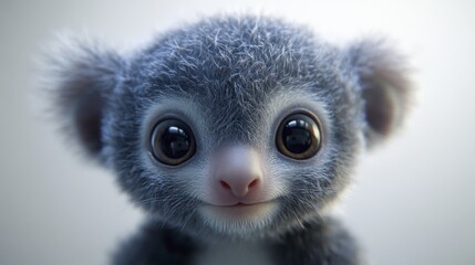 Adorable lifelike baby animal with big eyes and fluffy fur