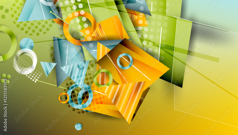 Poster Creative triangles and circles composition