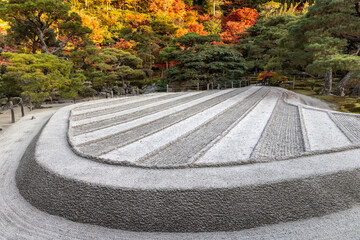 detail of sand garden in ginkaku ji temple Kyoto,