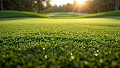 Morning Dew on Golf Course Greens