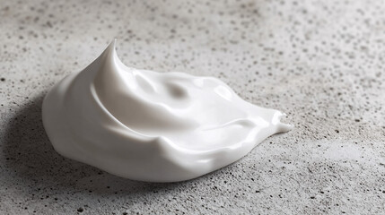 white creamy swirl on gray surface texture background