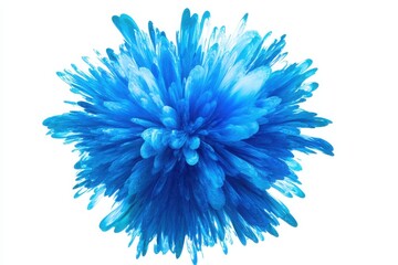 Blue color explosion isolated on white background
