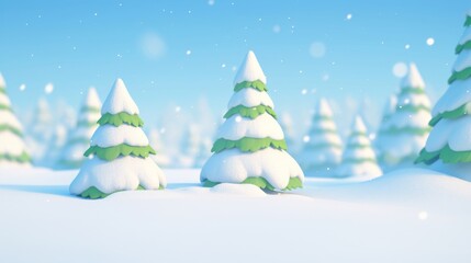 christmas tree in snow