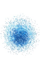  A white background with blue data points forming an abstract sphere, representing the global network of AI models and data sets in big tech companies