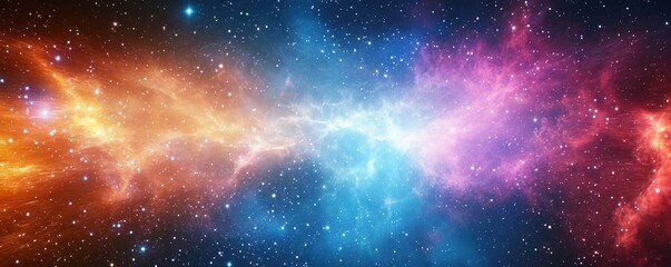 Naklejka premium Amazing colors of a galactic background with realistic cinematic lighting and a space explosion.