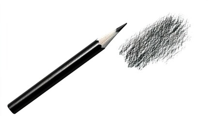 Fototapeta premium Black Pencil and Graphite Smudge on White Background