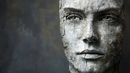 Stone Face, Abstract Portrait.