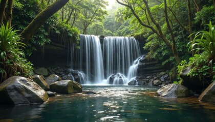 El Yunque Waterfalls: Photorealistic Stream and Plants