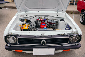 Retro beauty classic car fronts in perfect condition