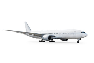 Obraz premium White passenger jetliner isolated