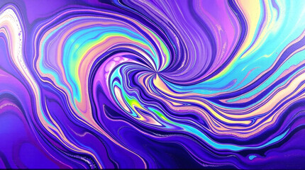Fototapeta premium : Bold acrylic painting metallic liquid holographic swirl with rainbow reflections wallpaper desktop background | generative AI