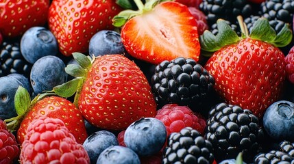 Fresh Mixed Berries Closeup