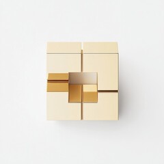Obraz premium Abstract Gold Cube Puzzle