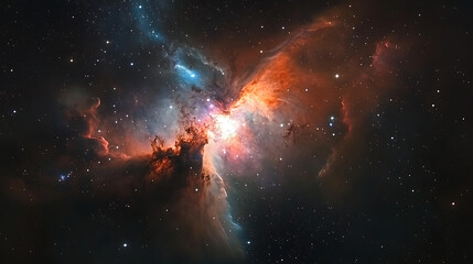 Fototapeta premium Nebula and galaxies in space. Abstract cosmos background
