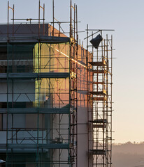 Fototapeta premium Green scaffolding in the town of salerno