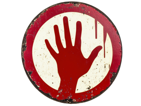 Isolated Do Not Enter Sign with Hand