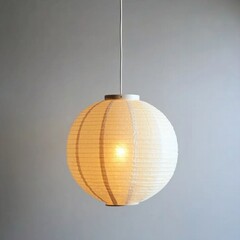 Round Paper Lantern Light Fixture.