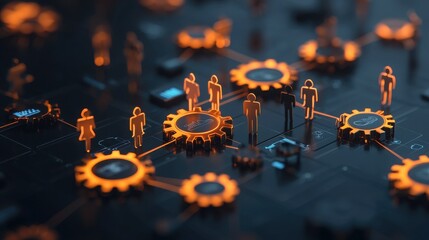 Customer connections symbolizing business growth digital environment