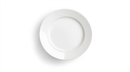 Minimalist White Plate on a Blank Background for Culinary Use