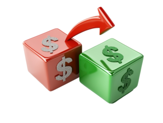 Isolated Dollar Currency Exchange Concept