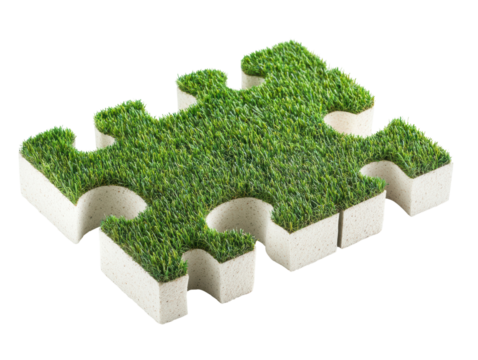 Isolated Grass Puzzle Piece