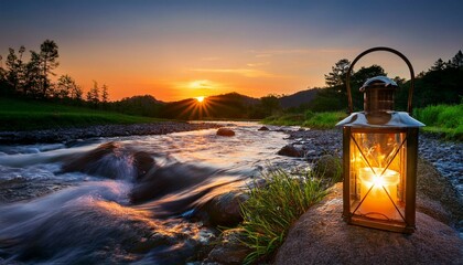sunset in the mountains