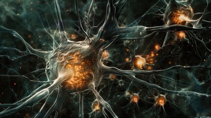 Obraz premium AI neuro brain research concept with digital neural connections.