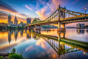 Naklejka premium Pittsburgh 40th Street Bridge Sunrise Minimalist Photography