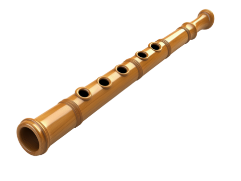 Isolated Wooden Flute