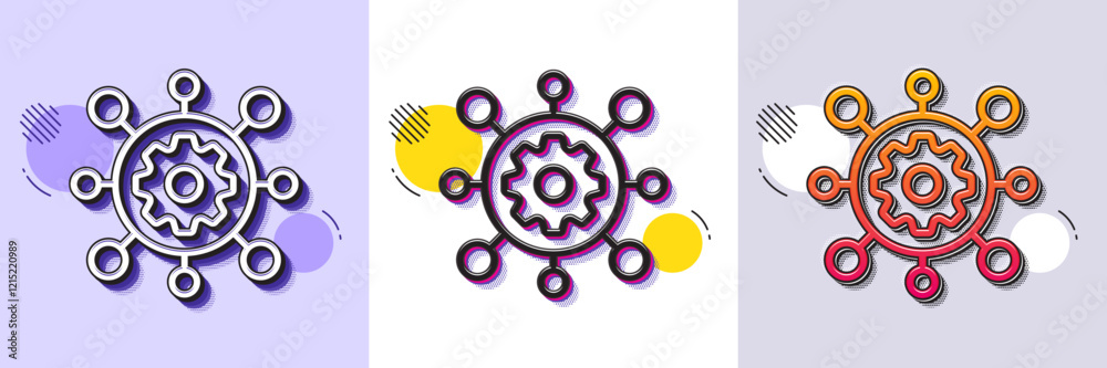 Poster framework line icon. halftone dotted pattern. gradient icon with grain shadow. service maintenance s