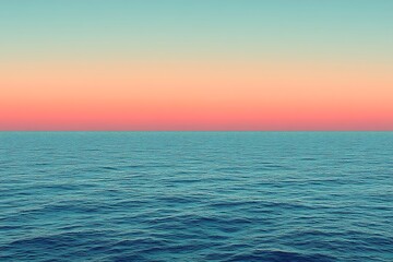 Obraz premium Tranquil Ocean Meets Pastel Sunset Sky