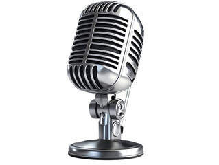 vintage microphone isolated on transparent background