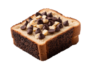 bread with chewable chocolate isolated on transparent background