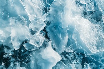Obraz premium Thick and freezy pieces of ice surface. Detailed photo textured background