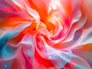 Obraz premium Abstract Swirling Fabric Texture in Vibrant Hues.