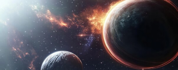 Obraz premium space, planets, cosmic, nebula, celestial bodies, starfield, colorful galaxy, celestial energy, cosmic dust, celestial light, interstellar, outer space, cosmic rays, astronomical, cosmic glow, cosmic 