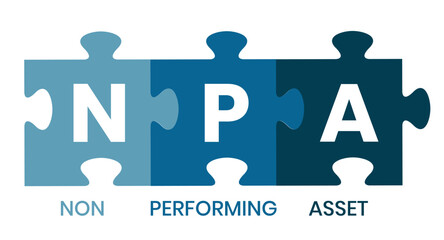NPA - non performing asset. acronym business concept. vector illustration concept with keywords and icons. lettering illustration with icons for web banner, flyer, landing page, presentation