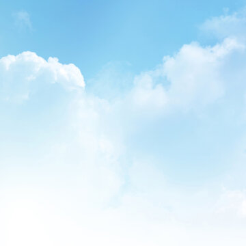 Blue sky with white cloud. The summer heaven is colorful clearing day Good weather and beautiful nature in the morning.
