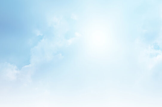 Blue sky with white cloud. The summer heaven is colorful clearing day Good weather and beautiful nature in the morning.