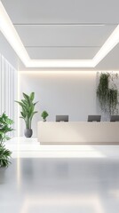 Modern Minimalist Office Reception Area Design