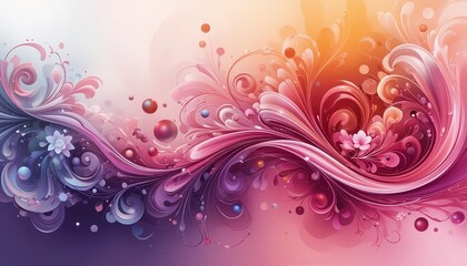 Elegant Abstract Background Featuring Floral Swirls Design