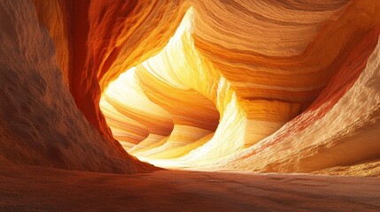 Obraz premium A cave with a spiral shape and a yellowish color