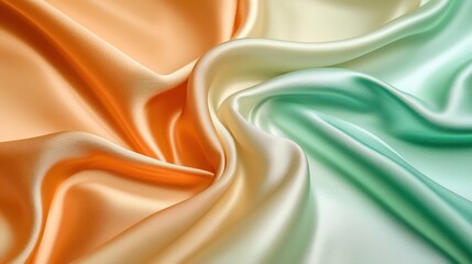 Shimmering silk effect enhances the gradient from caramel to mint