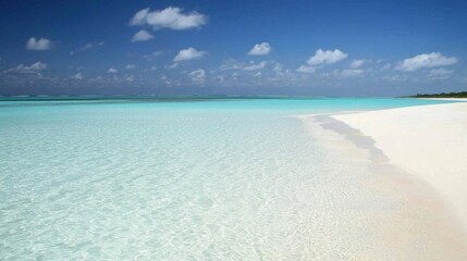 Fototapeta premium Pure blue turquoise water texture of the ocean sea with foam from and waves