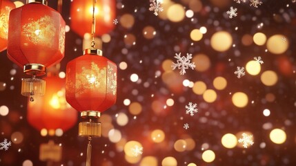 Fototapeta premium red christmas lantern