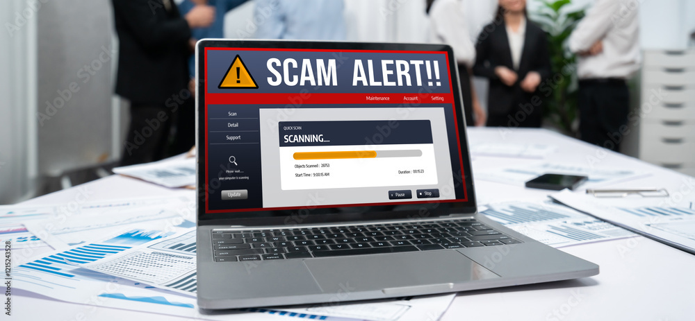 Aufkleber cyber security software show alert of cyber attack for protection brisk. danger from virus, phishing