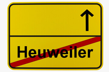 Illustration eines Ortsausgangsschildes von Heuweiler in Baden-Württemberg