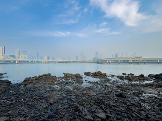 A view of Urban city from Haji Ali dargah, Mumbai, Maharashtra, India
